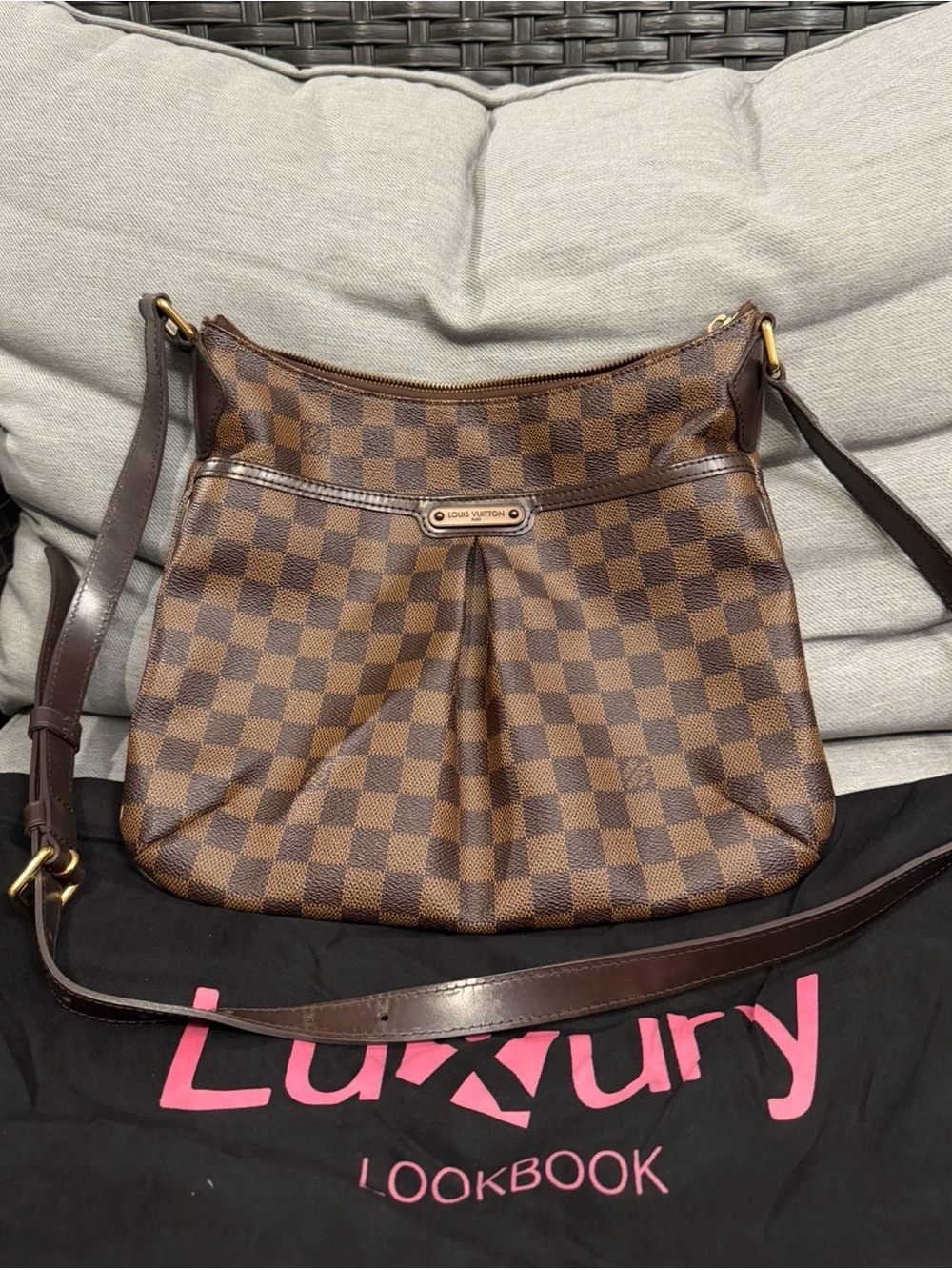 Louis Vuitton Damier Ebene Checkerboard Brown Shoulder Bag